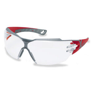9198-400 UVEX PHEOS CX2 RED/GREY ARMS, CLEAR SUPRAVISION THS LENS SAFETY GLASSES