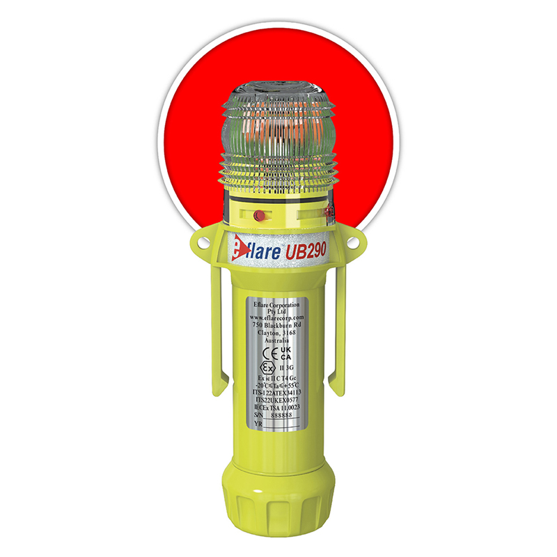 UB290R (AT290R)EFLARE BEACON STEADY ON OR FLASH RED 200mm