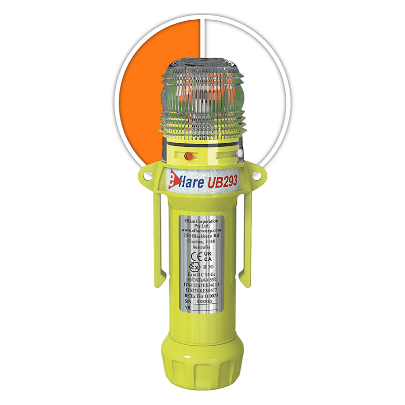 19EF230 UB293AW (AT293AW) EFLARE BEACON EMERGENCY SERVICES 8 LED; AMBER/WHITE; 200mm AA BATTERIES DUAL FLASH PATTERN